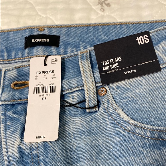 Express Light Blue Wide Leg Jeans - Picture 2 of 3